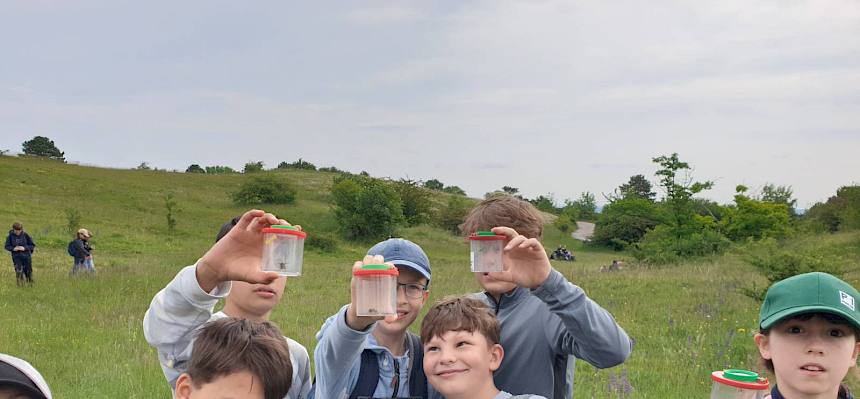 Der Vormittag auf der Heide machte den Schüler:innen großen Spaß. © FdPH/S. Linhart