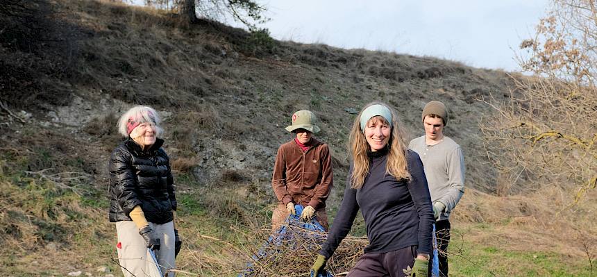 Beim Tragen des Schnittmaterials war Teamwork gefragt. © LPV/J. FFischer