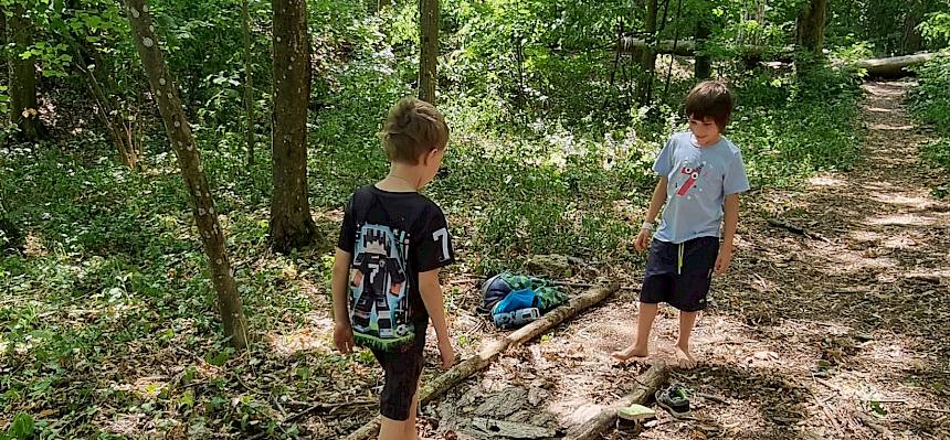 Außerdem legten die Kinder einen Barfußweg an und gestalteten Traumfänger sowie kleine Kunstwerke aus Naturmaterialien. © FdPH